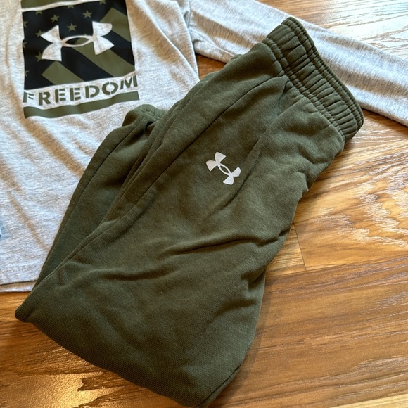 Under armour freedom boys toddler 4t matching long sleeve pants set America - Picture 2 of 5